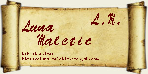 Luna Maletić vizit kartica